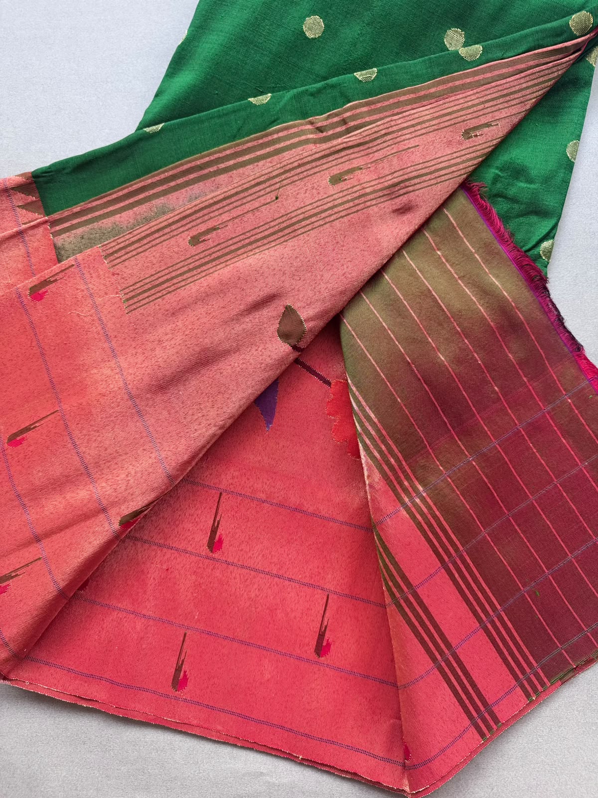 Bottle Green Pure Paithani Silk Saree (Swara)