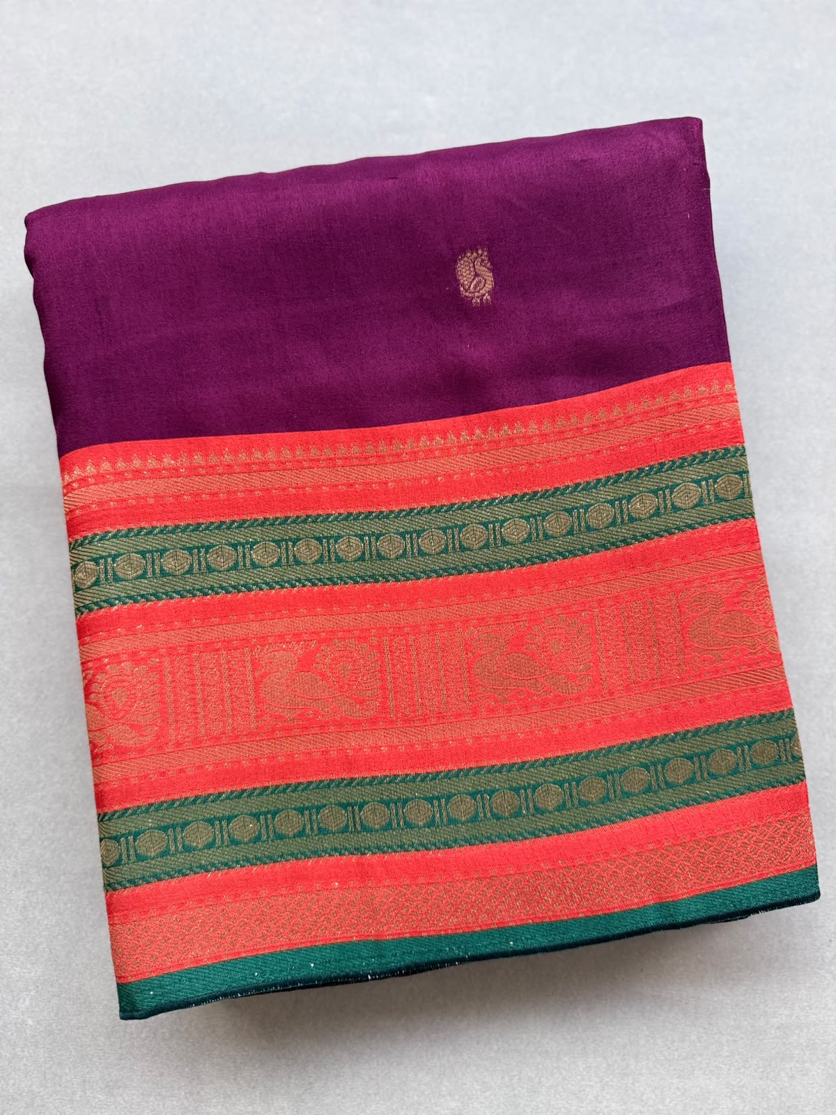 Wine Crepe Silk Saree 110