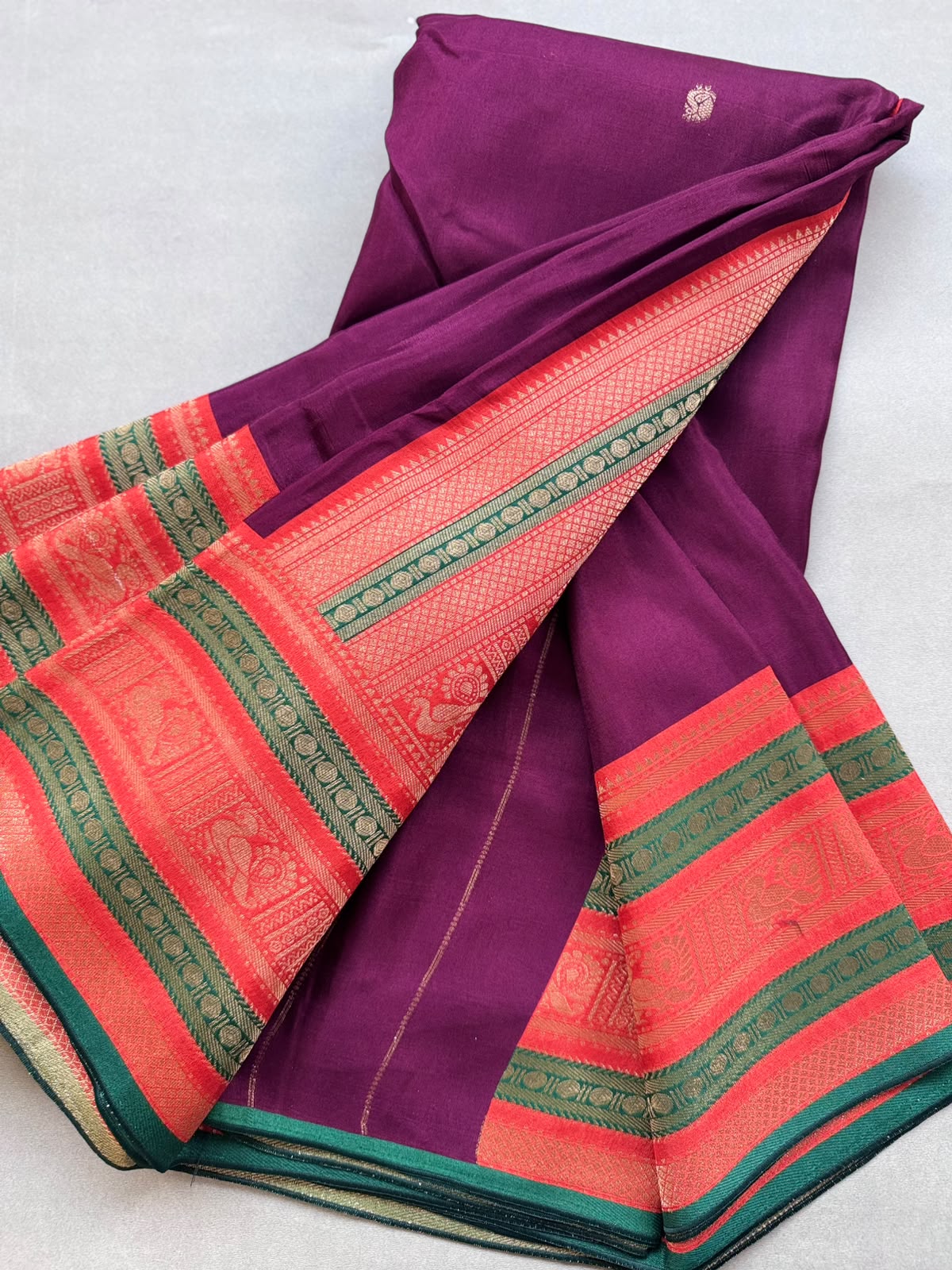 Wine Crepe Silk Saree 110