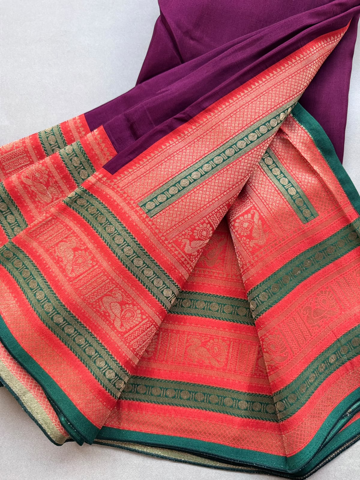Wine Crepe Silk Saree 110