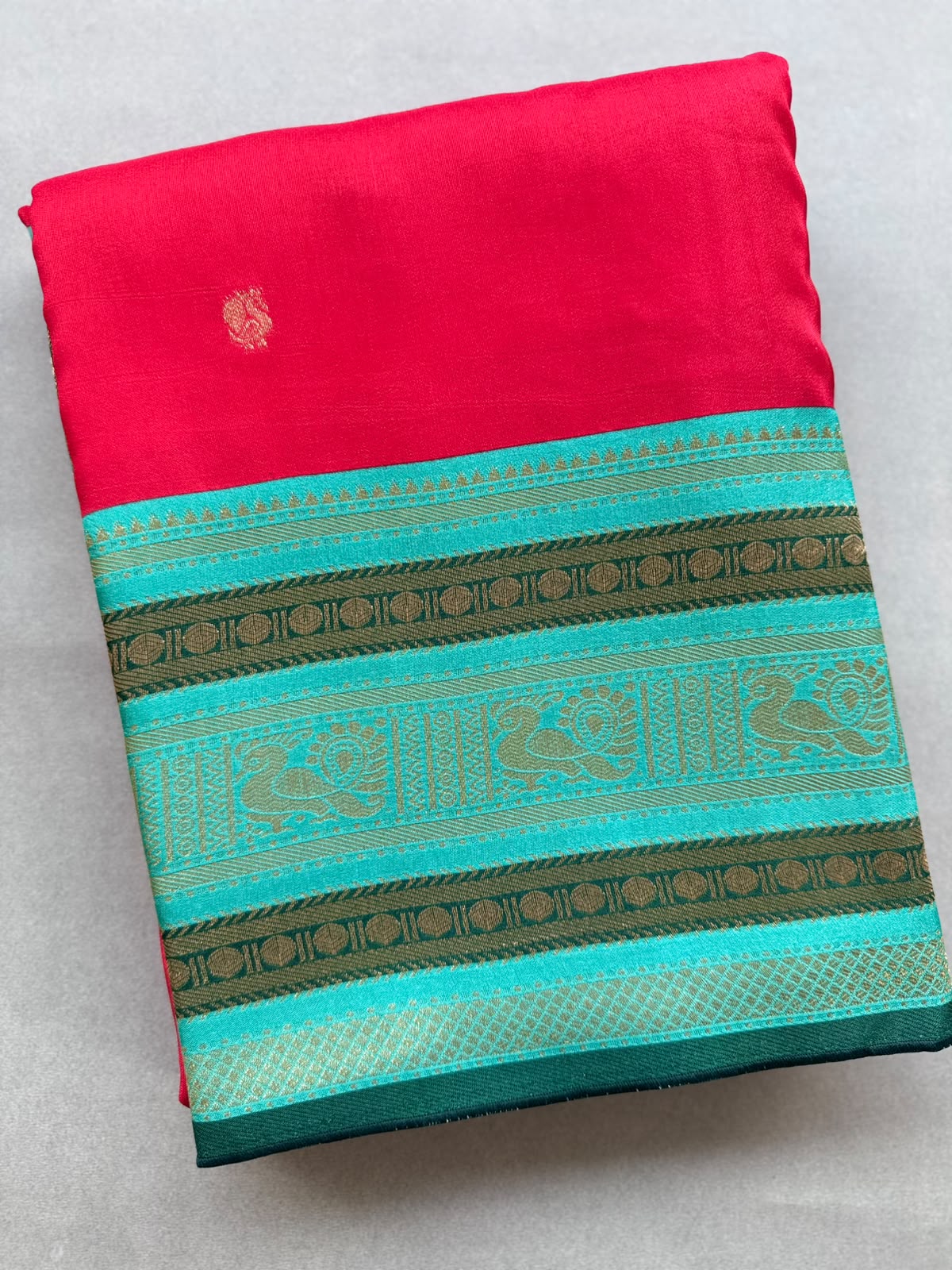 Red Crepe Silk Saree 110