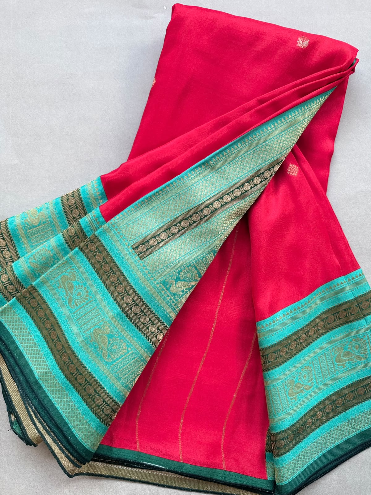 Red Crepe Silk Saree 110