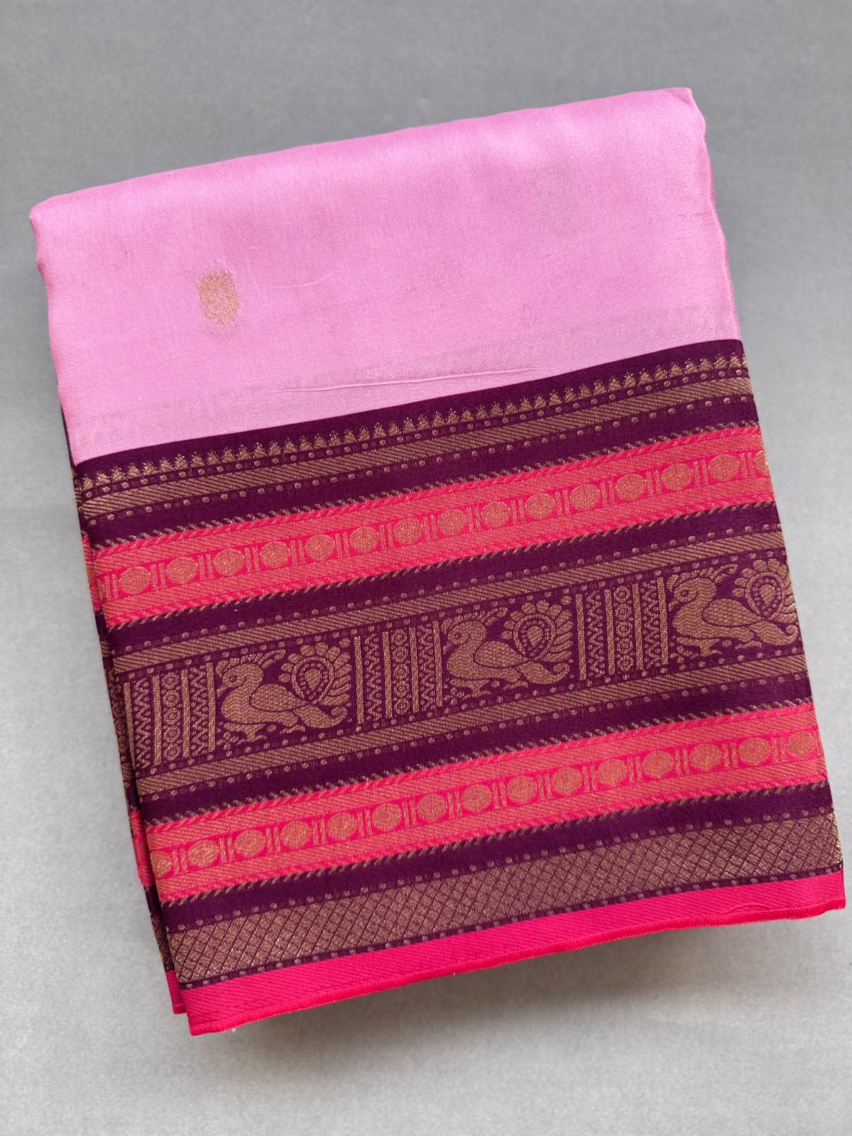 Pink Crepe Silk Saree 110
