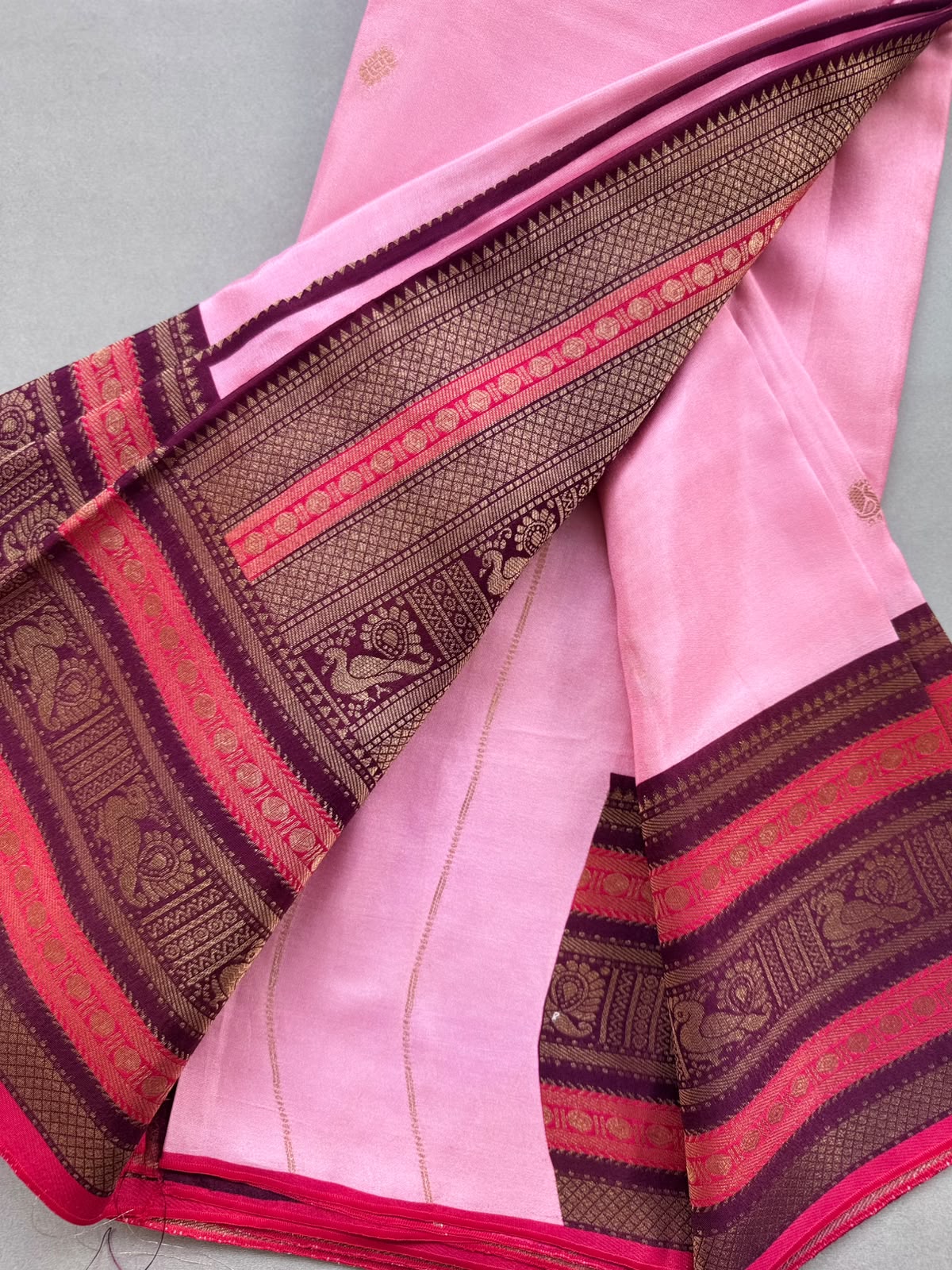 Pink Crepe Silk Saree 110
