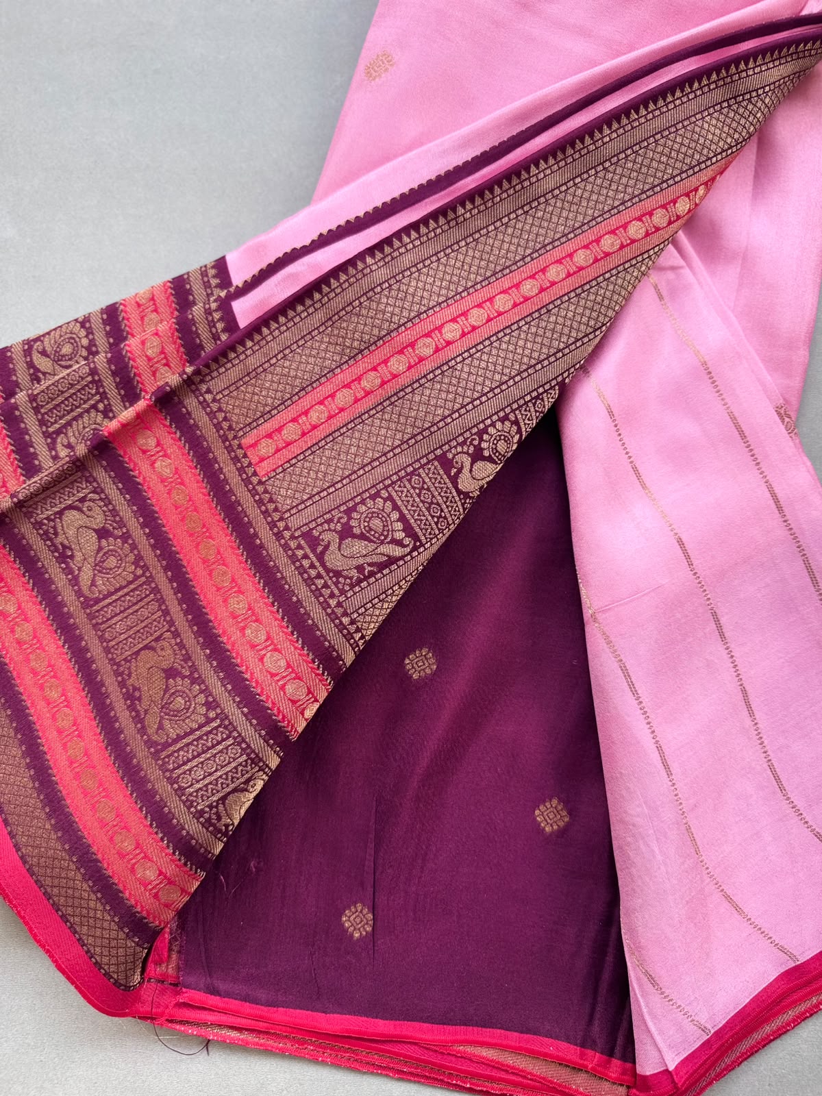 Pink Crepe Silk Saree 110