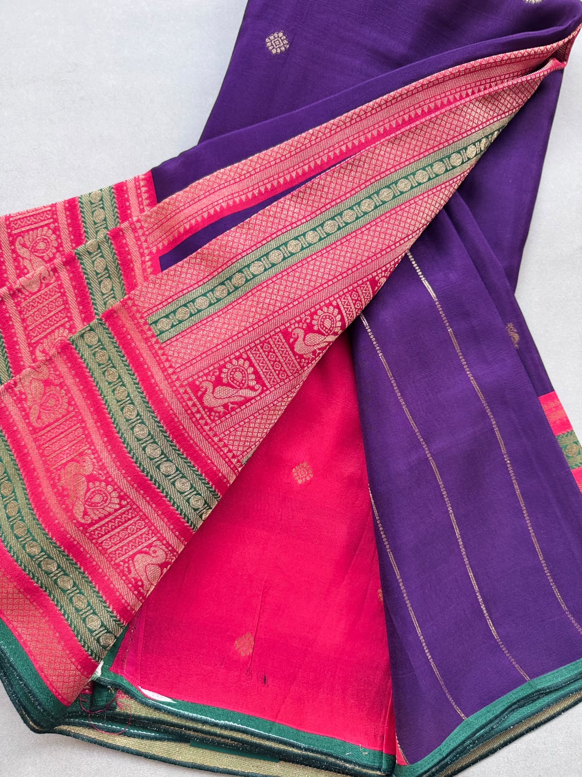 Purple Crepe Silk Saree 110