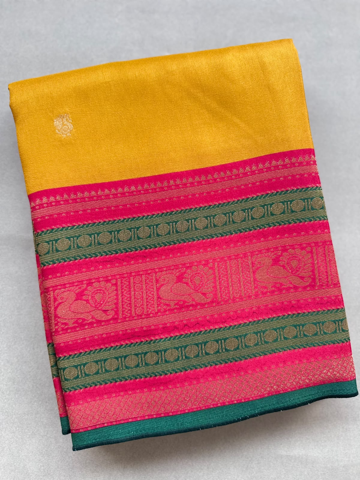 Mustard Crepe Silk Saree 110