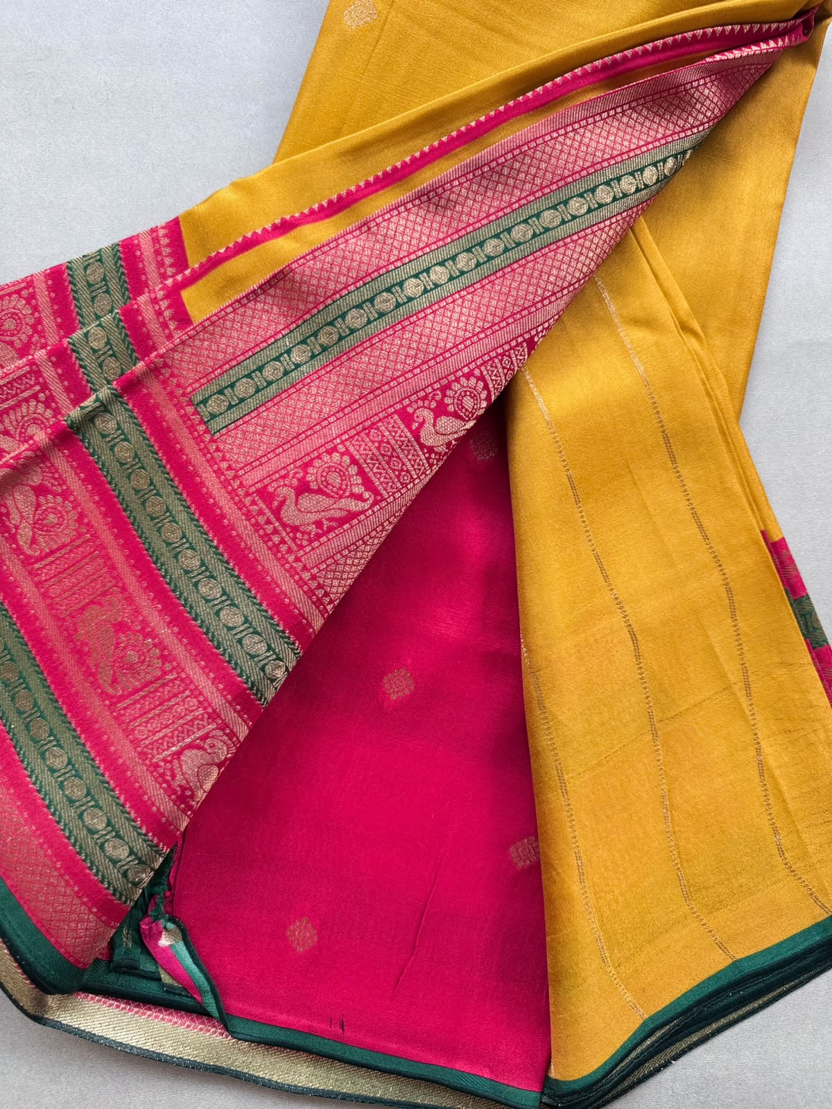 Mustard Crepe Silk Saree 110