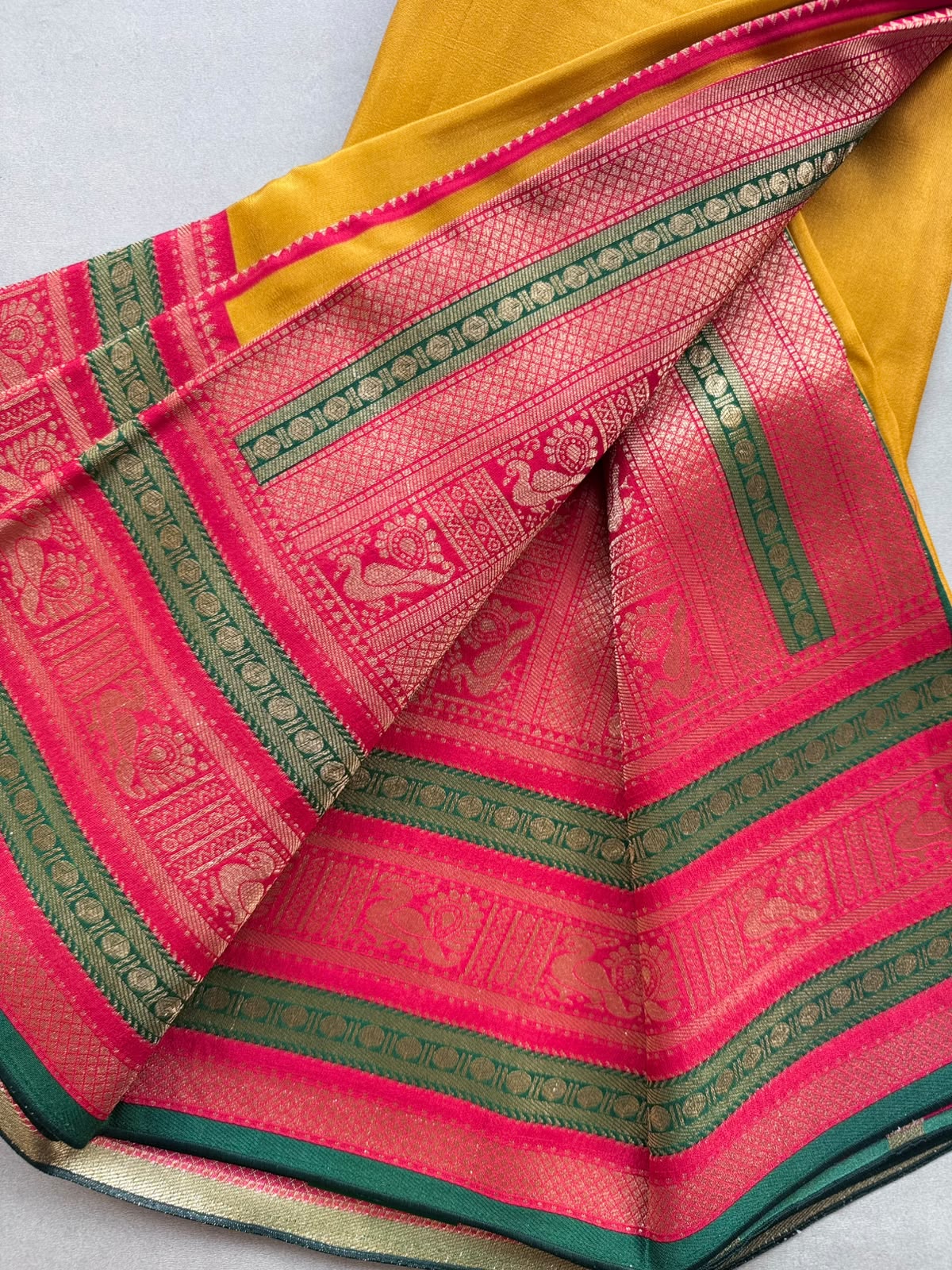 Mustard Crepe Silk Saree 110