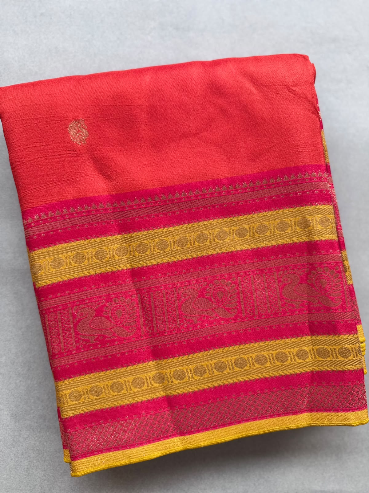 Orange Crepe Silk Saree 110