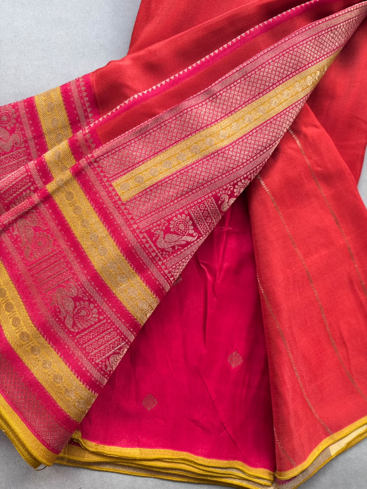 Orange Crepe Silk Saree 110