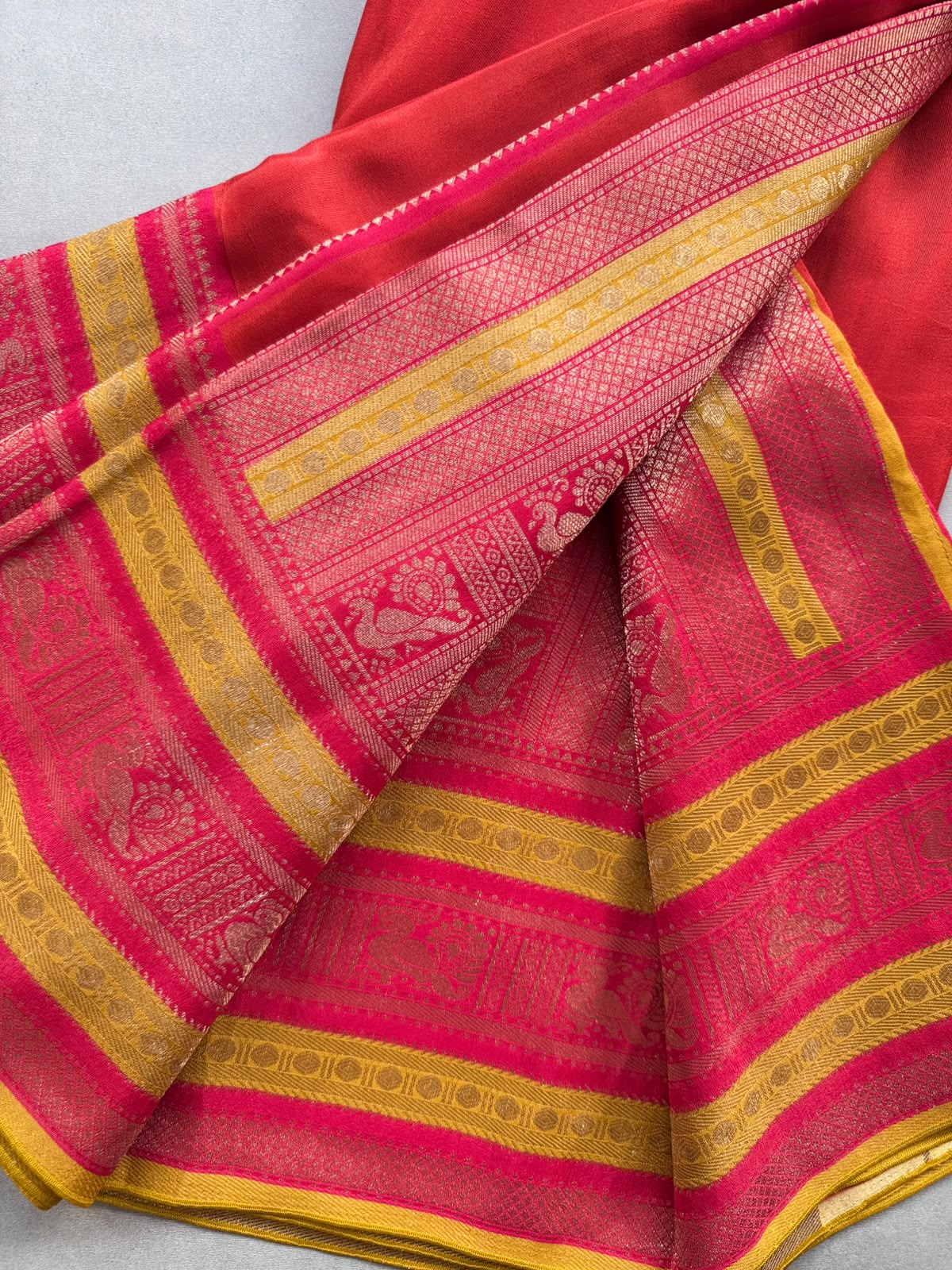 Orange Crepe Silk Saree 110