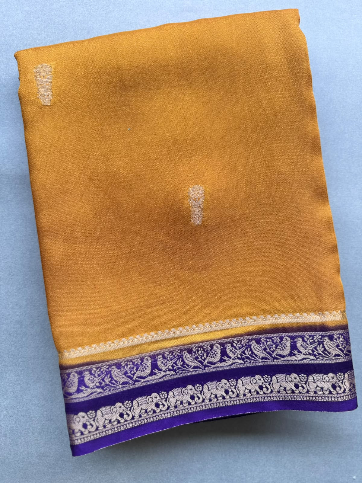 Mustard Semi Mysore Silk Saree 110