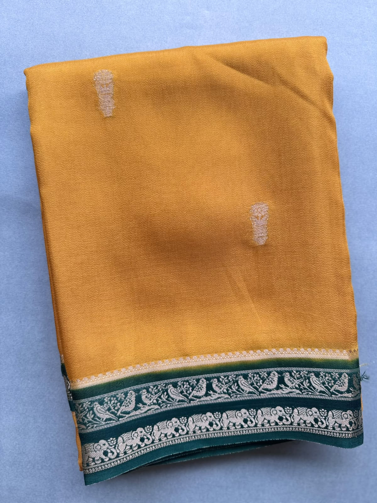 Mustard Semi Mysore Silk Saree 110