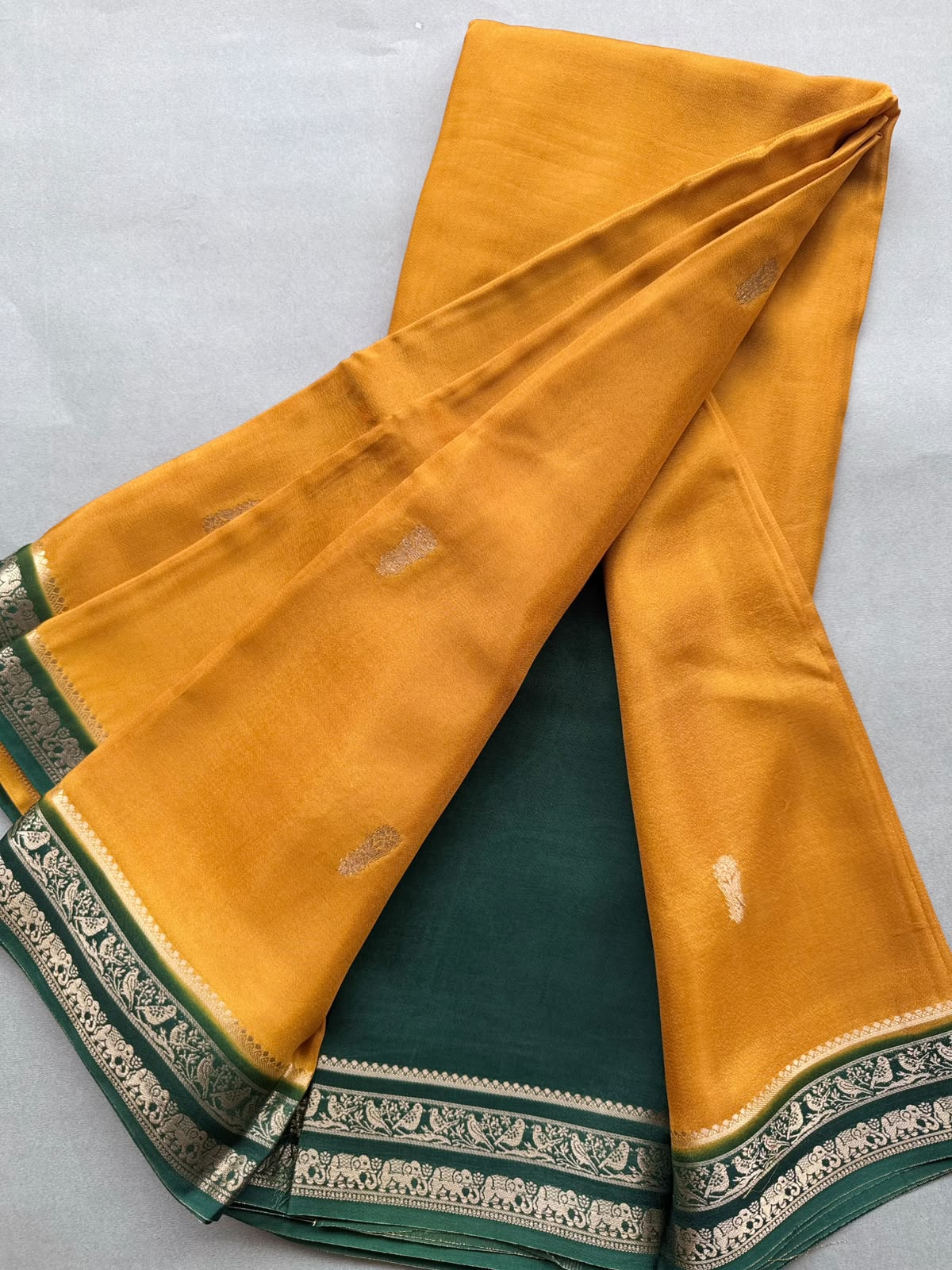 Mustard Semi Mysore Silk Saree 110