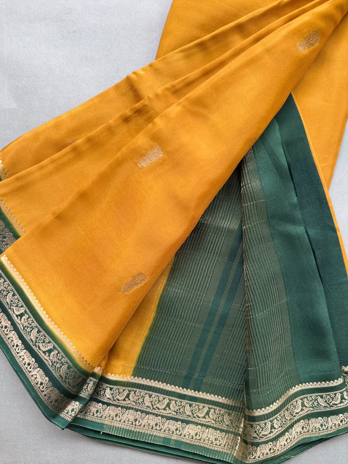 Mustard Semi Mysore Silk Saree 110