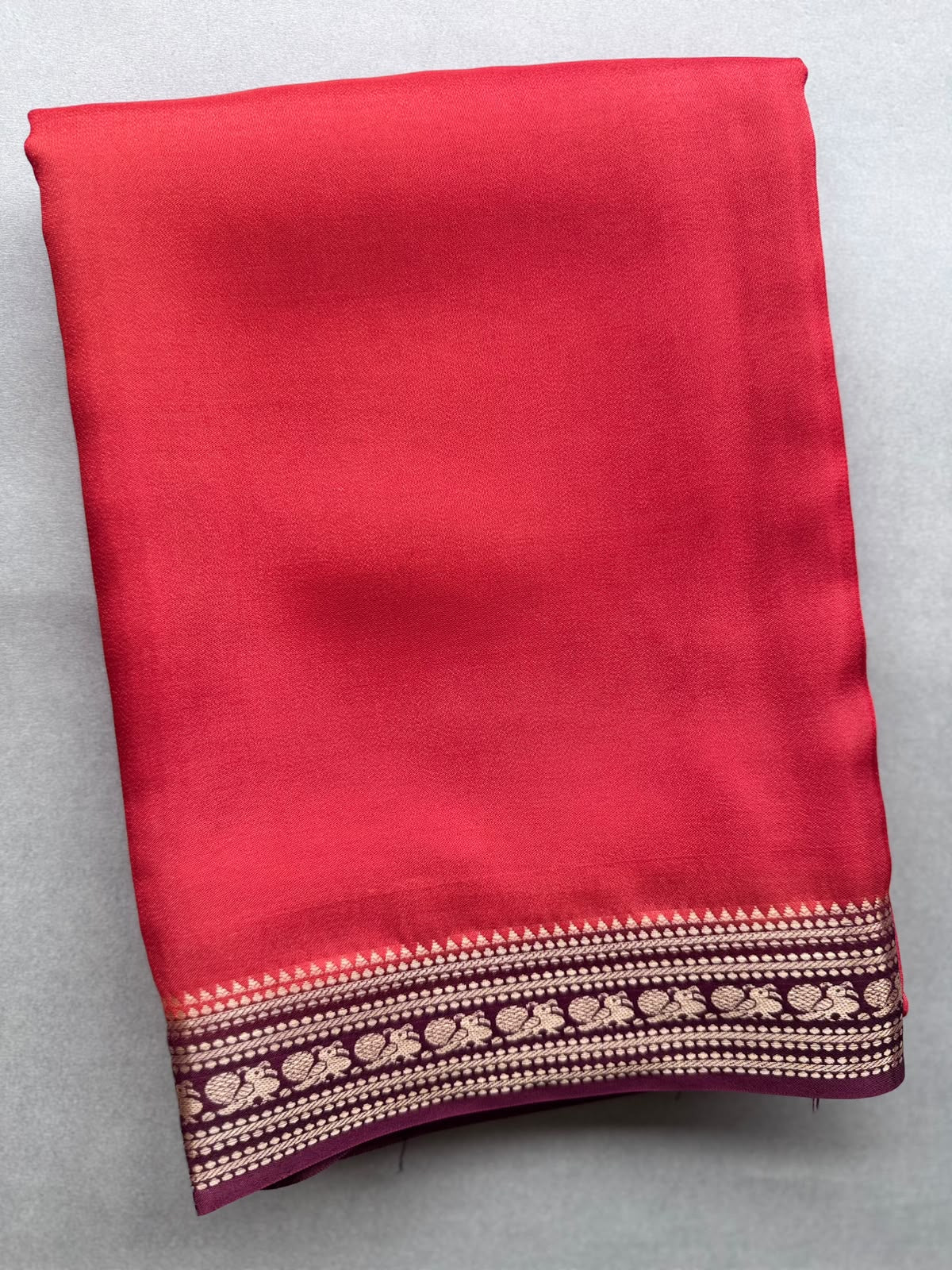 Red Semi Mysore Silk Saree 110