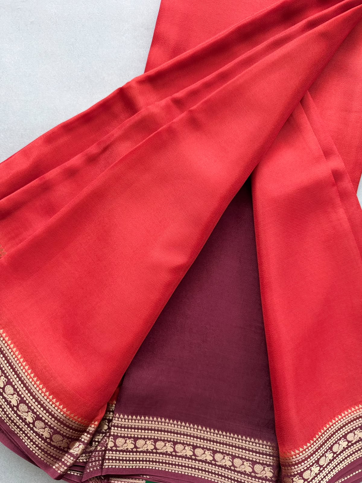 Red Semi Mysore Silk Saree 110