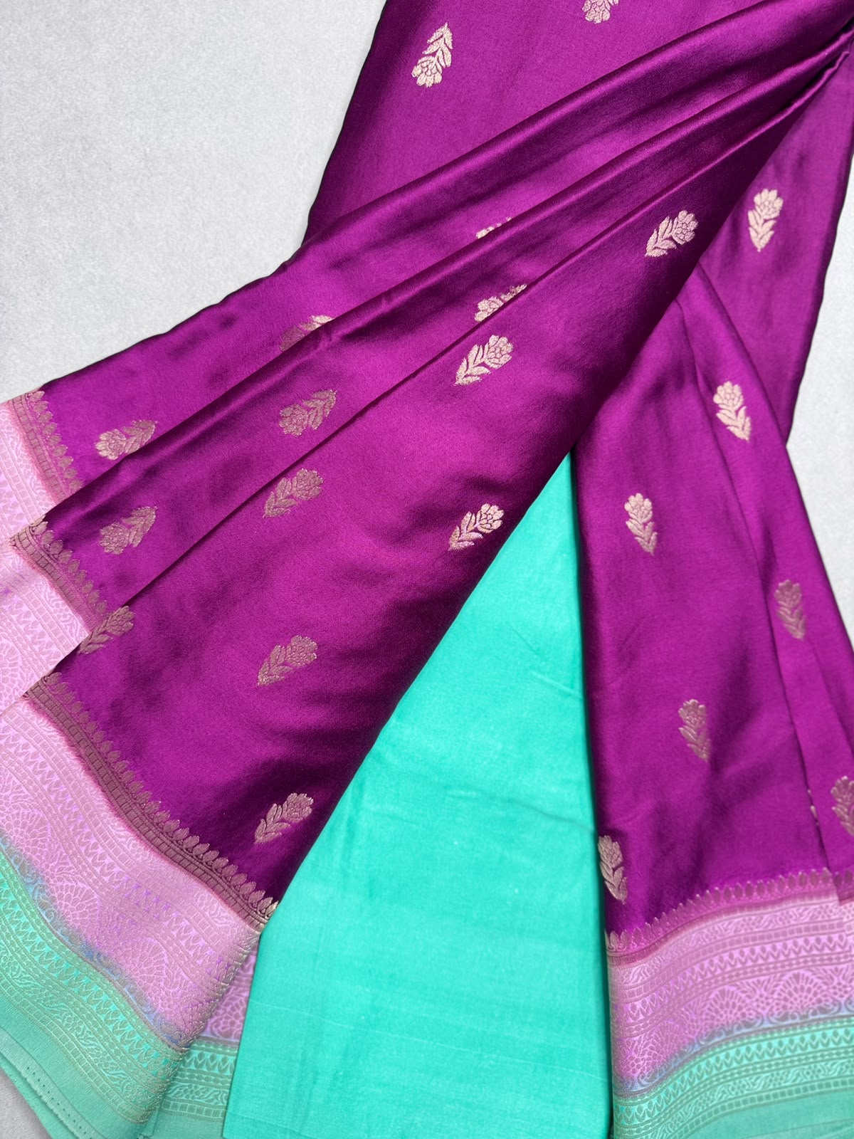 Magenta Satin Crepe Saree 110