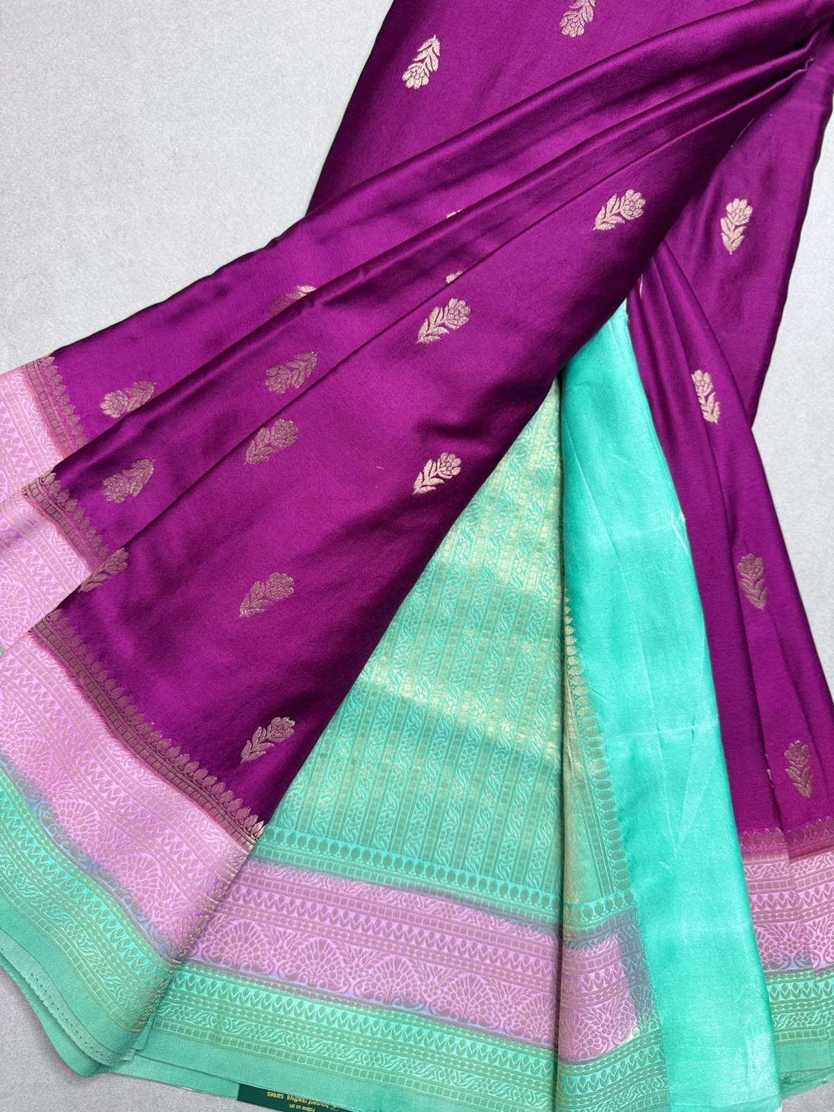 Magenta Satin Crepe Saree 110