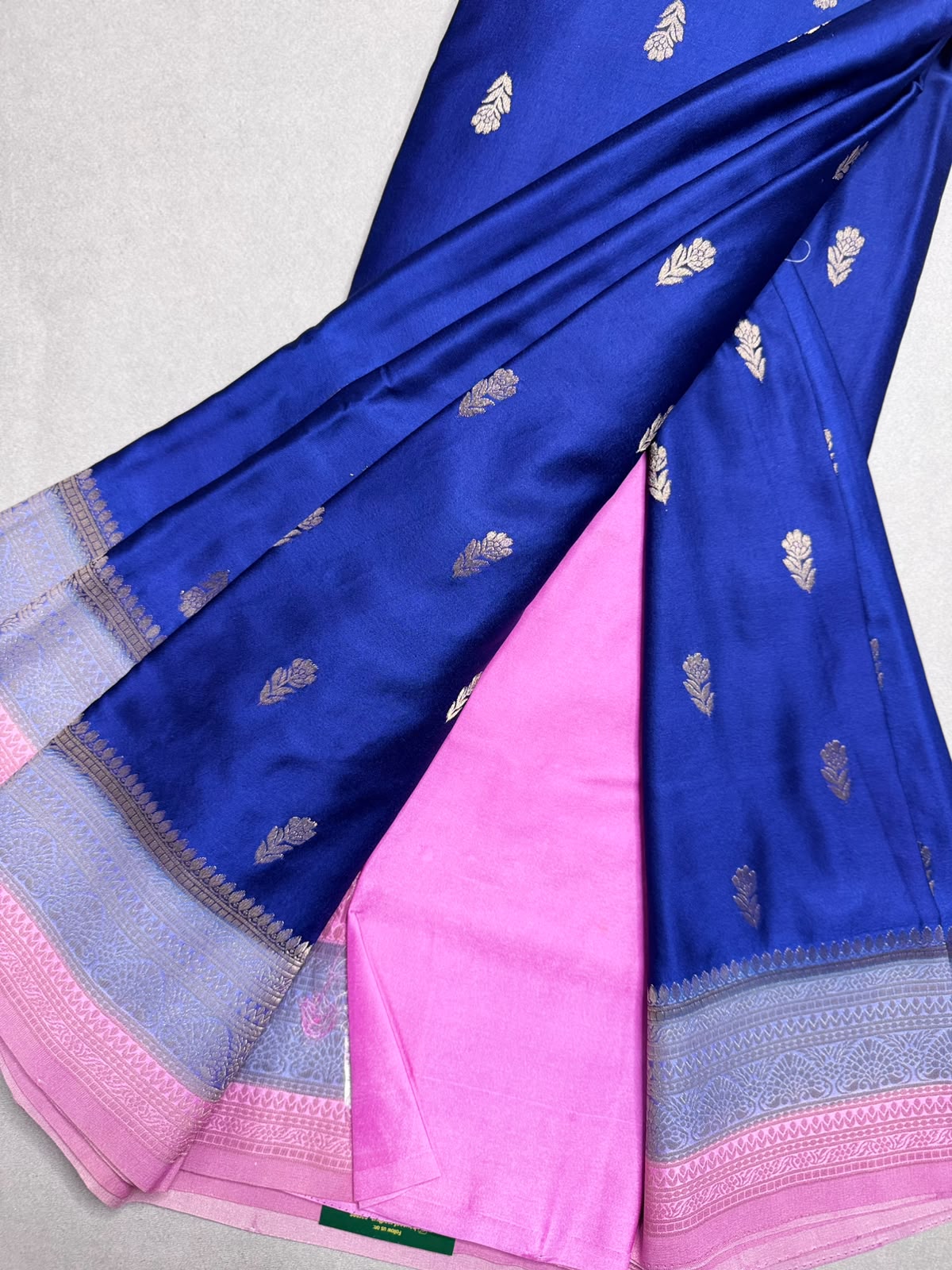 Navy Blue Satin Crepe Saree 110