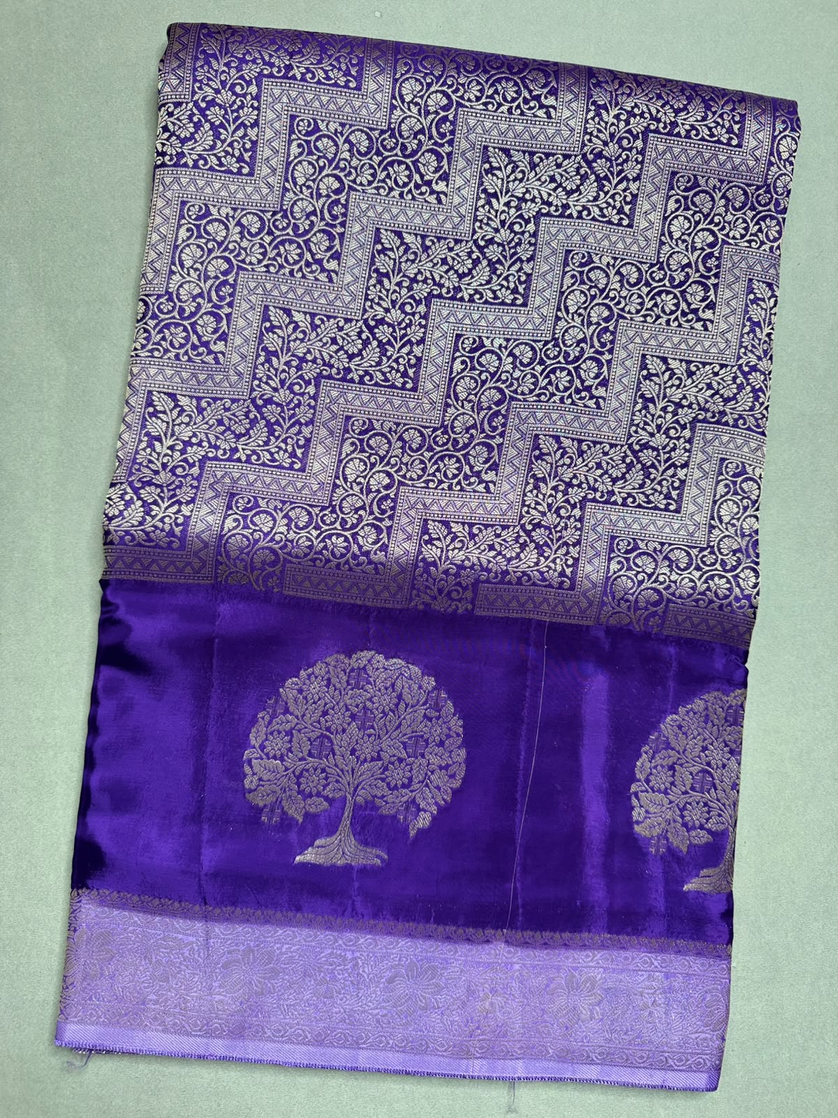 Purple Semi Crepe Saree 110