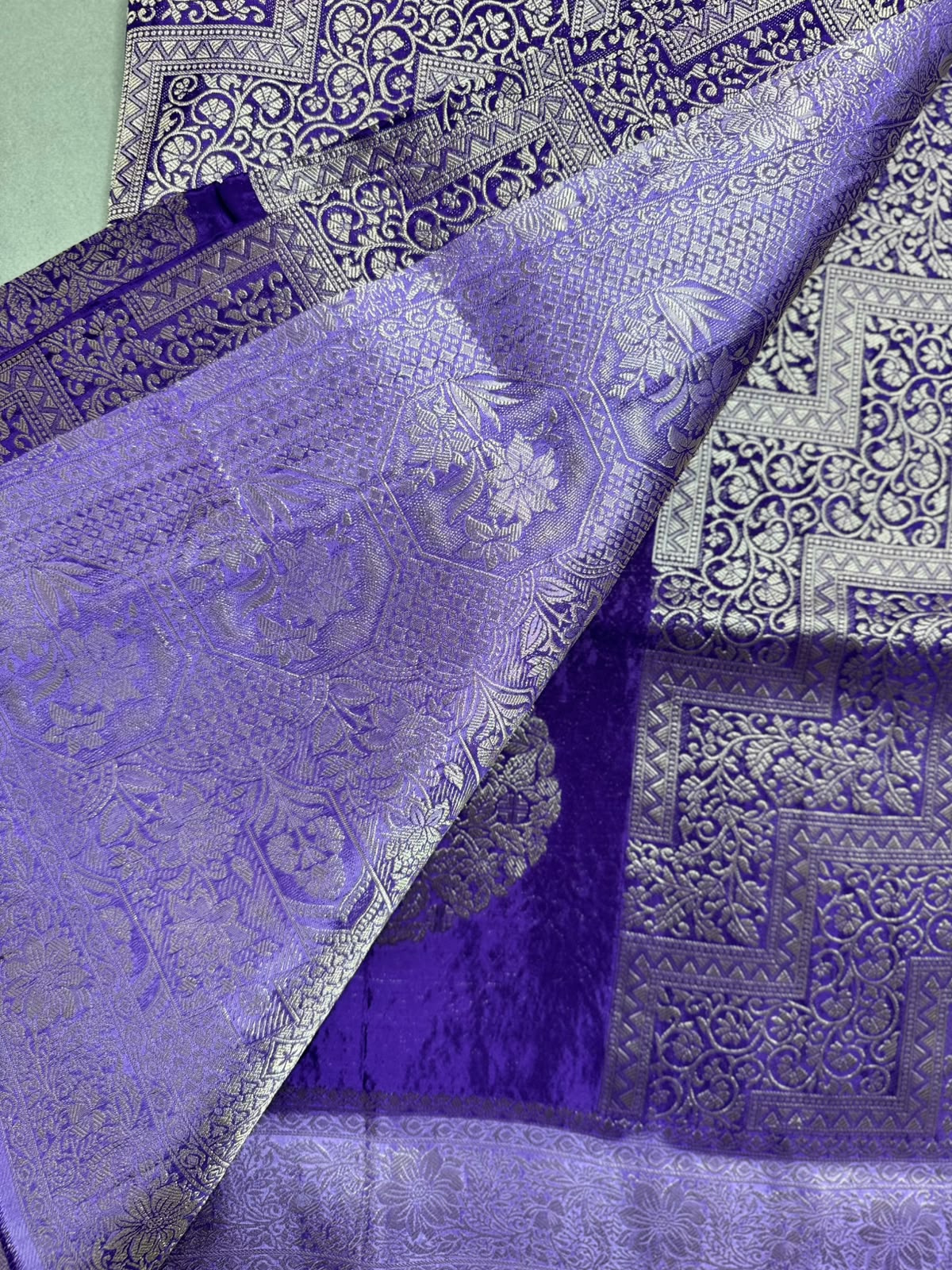 Purple Semi Crepe Saree 110