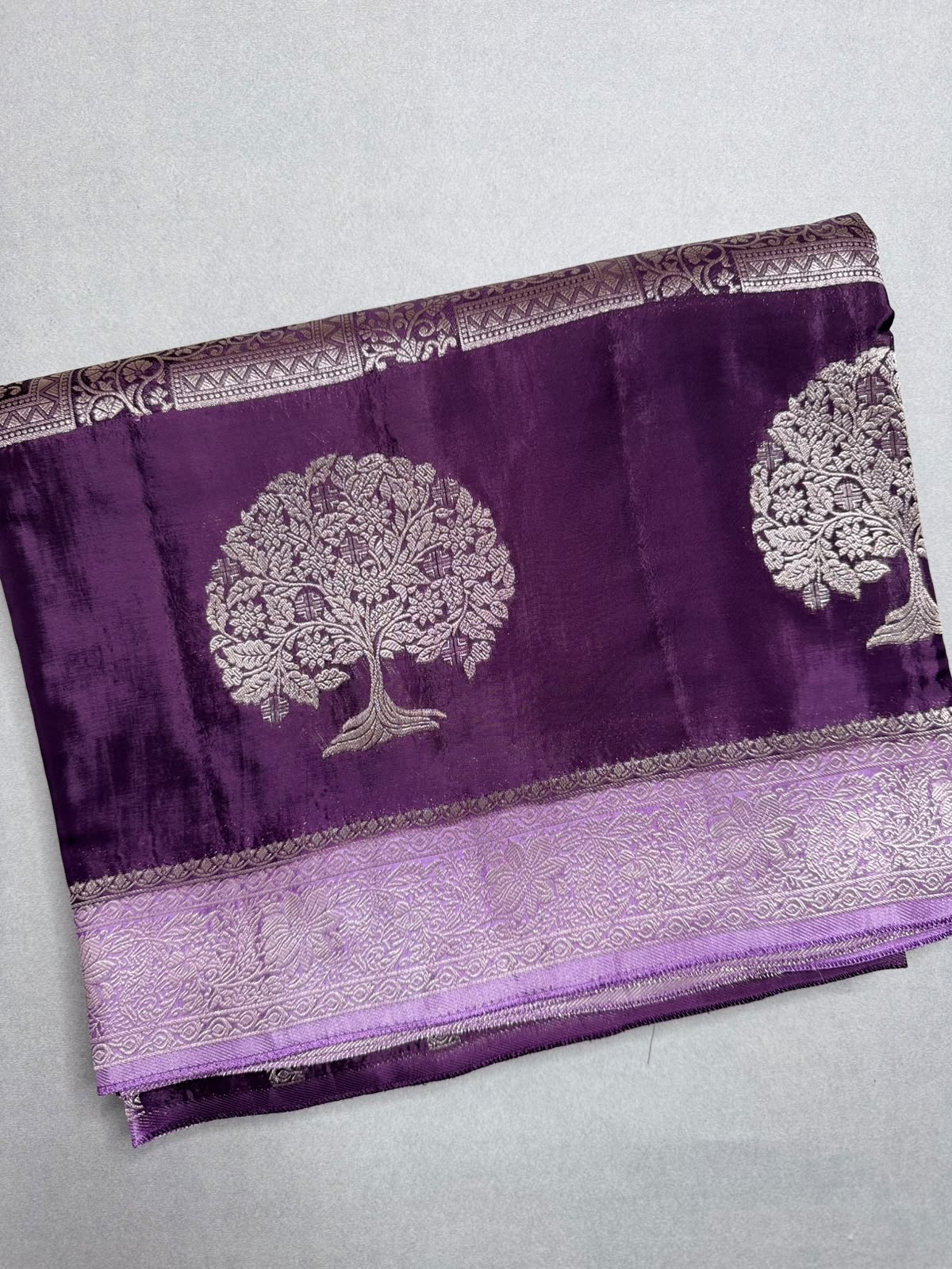 Wine Semi Crepe Saree 110