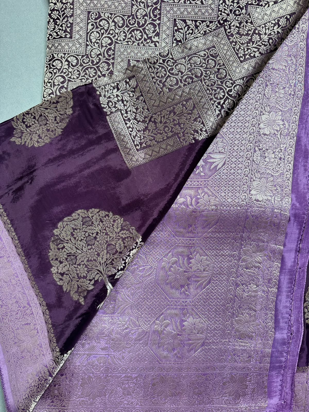 Wine Semi Crepe Saree 110