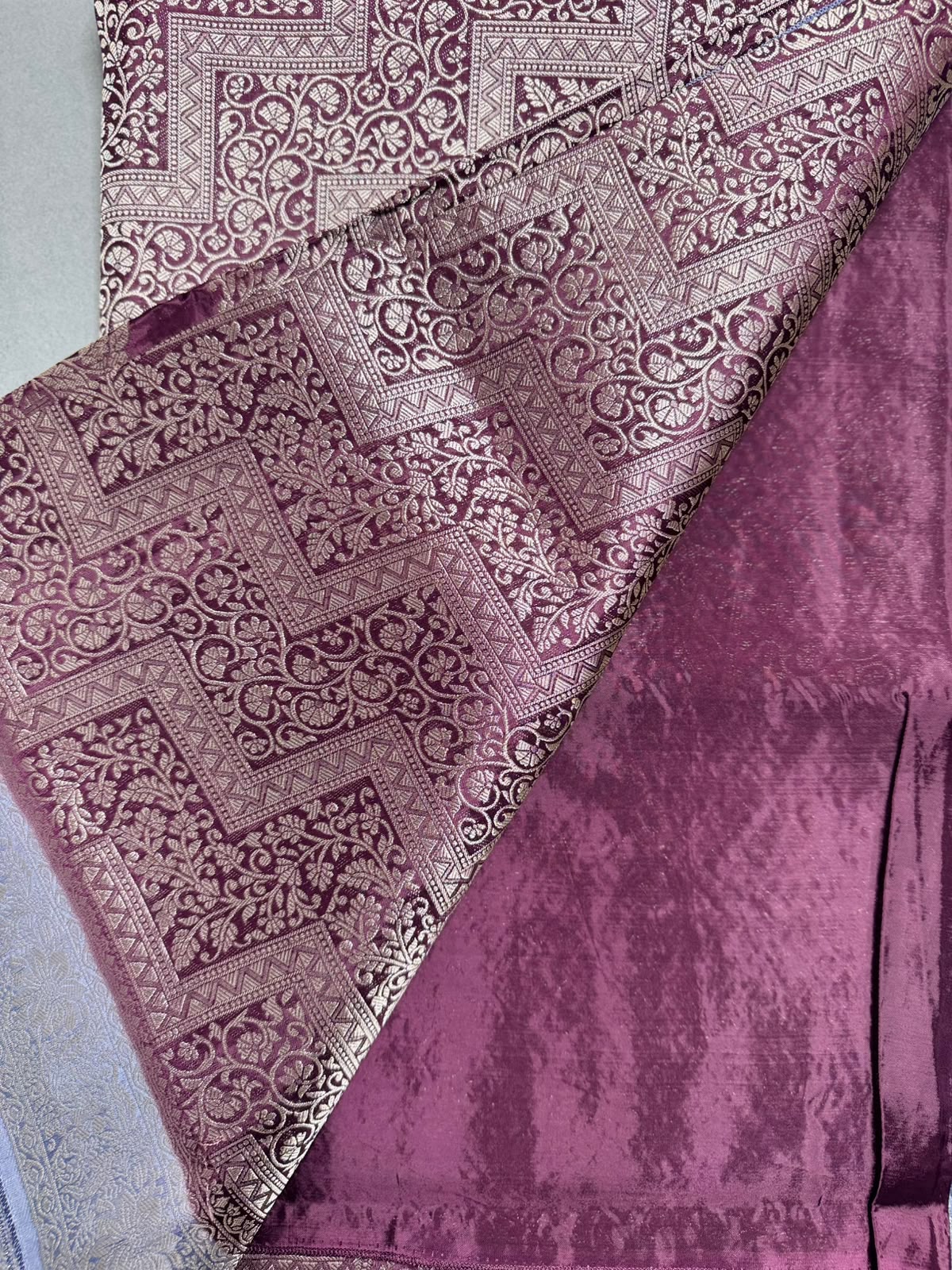 Wine Semi Crepe Saree 110