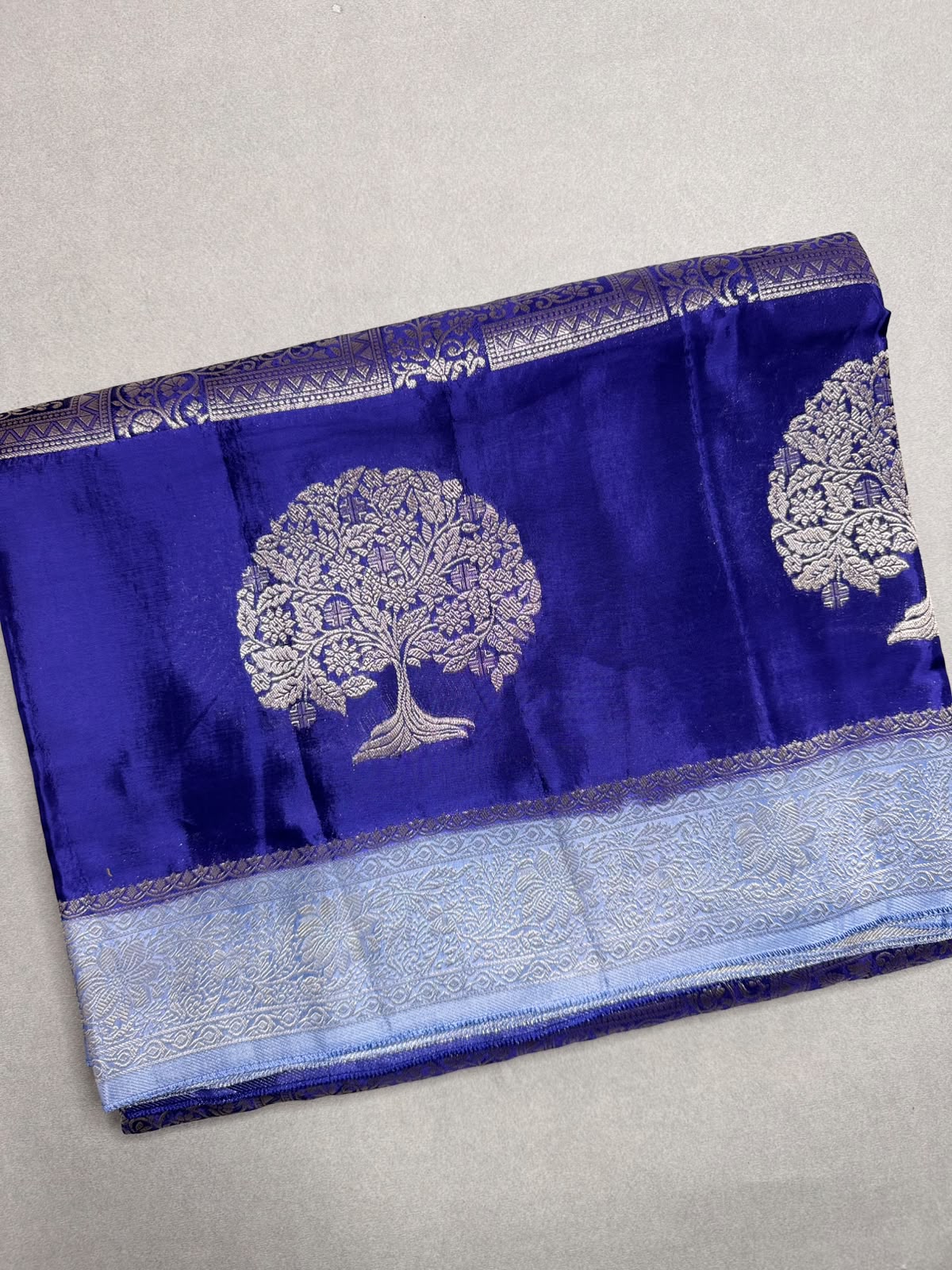 Navy Blue Semi Crepe Saree 110