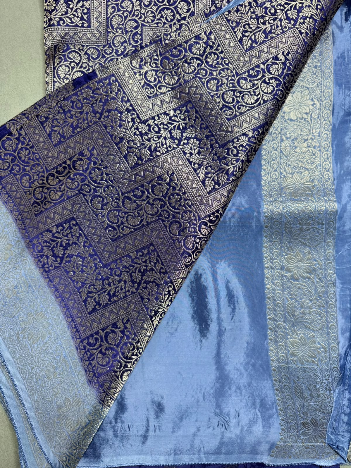 Navy Blue Semi Crepe Saree 110