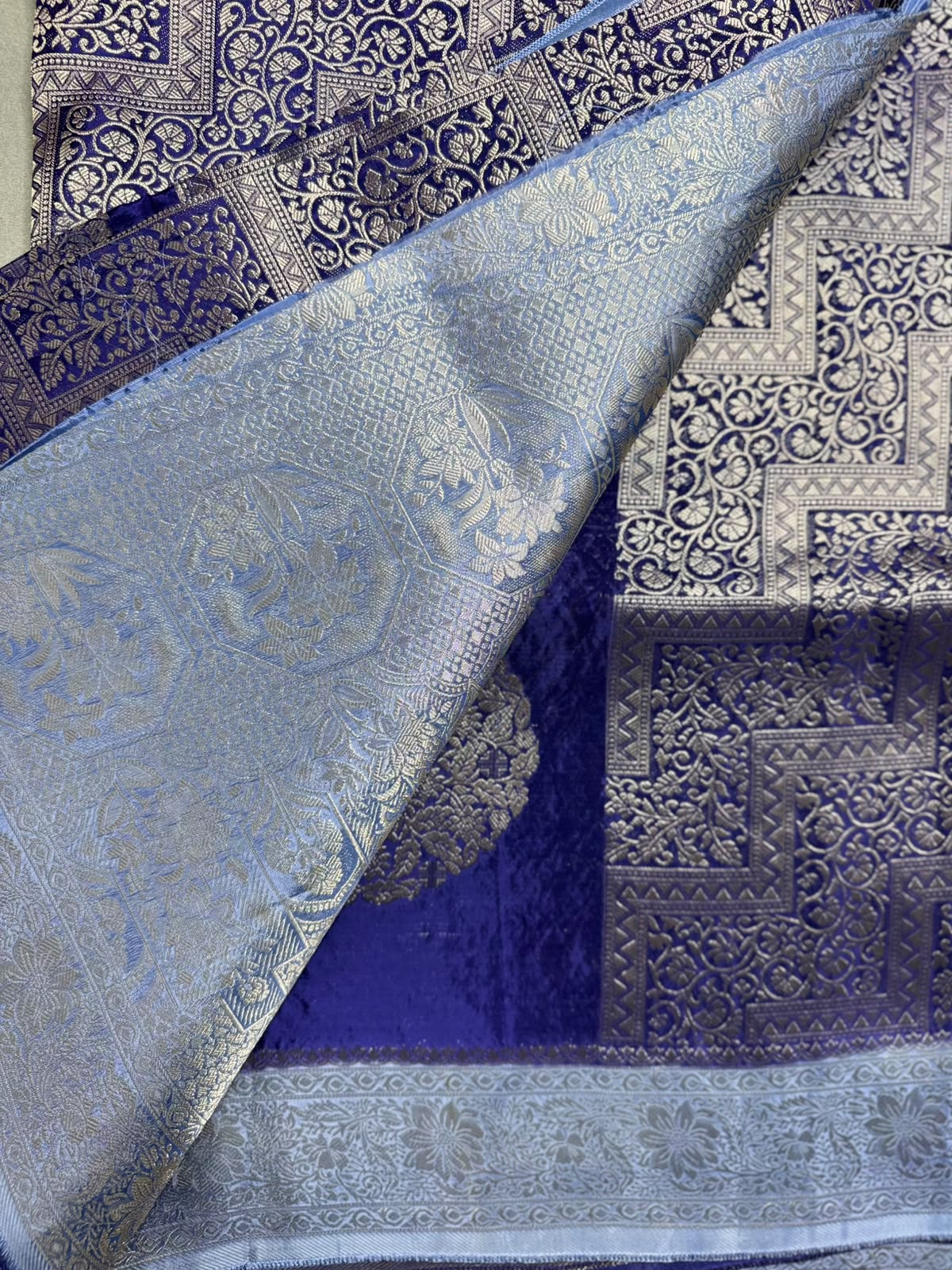 Navy Blue Semi Crepe Saree 110