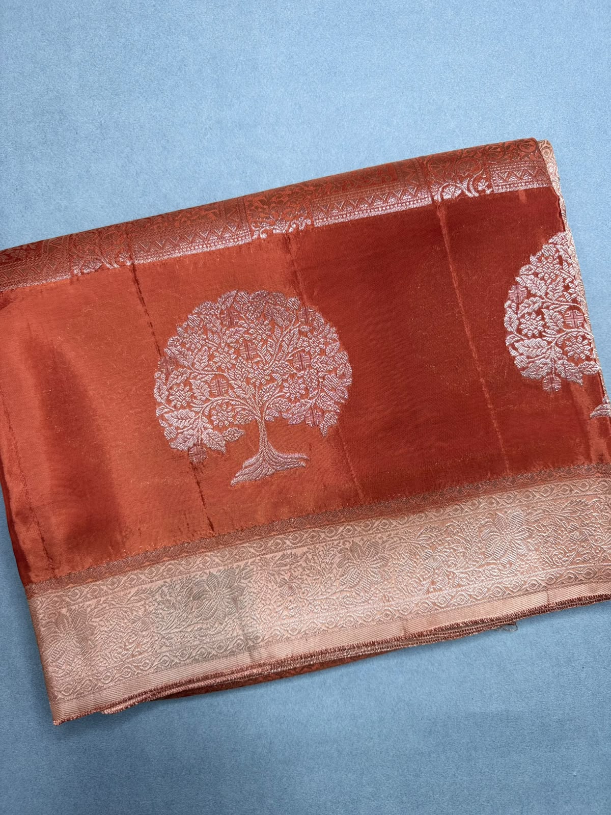 Orange Semi Crepe Saree 110