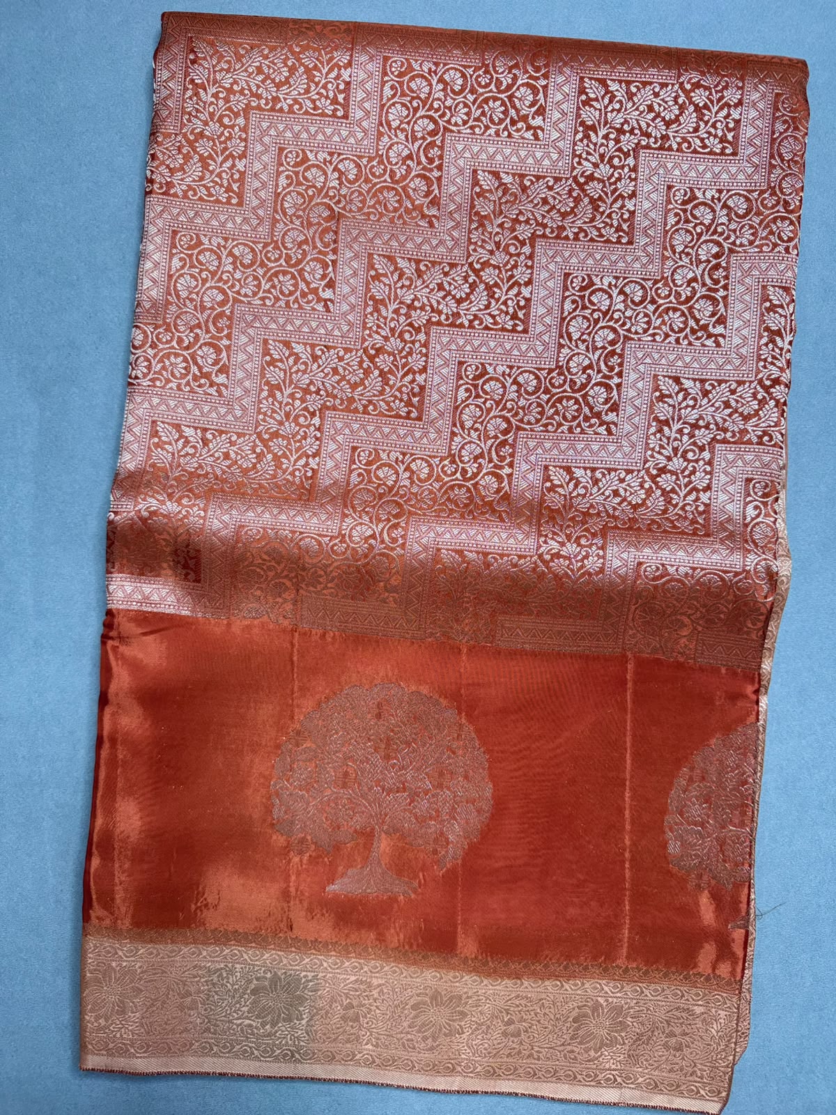 Orange Semi Crepe Saree 110