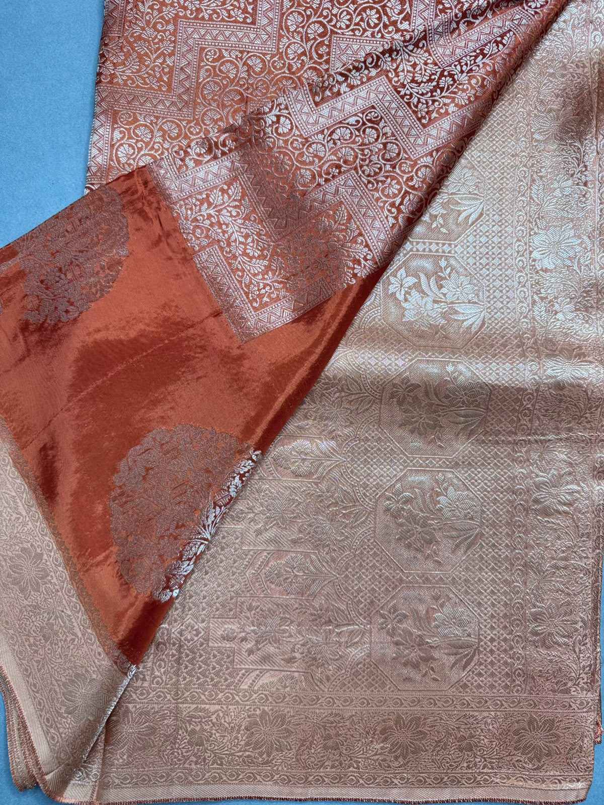 Orange Semi Crepe Saree 110