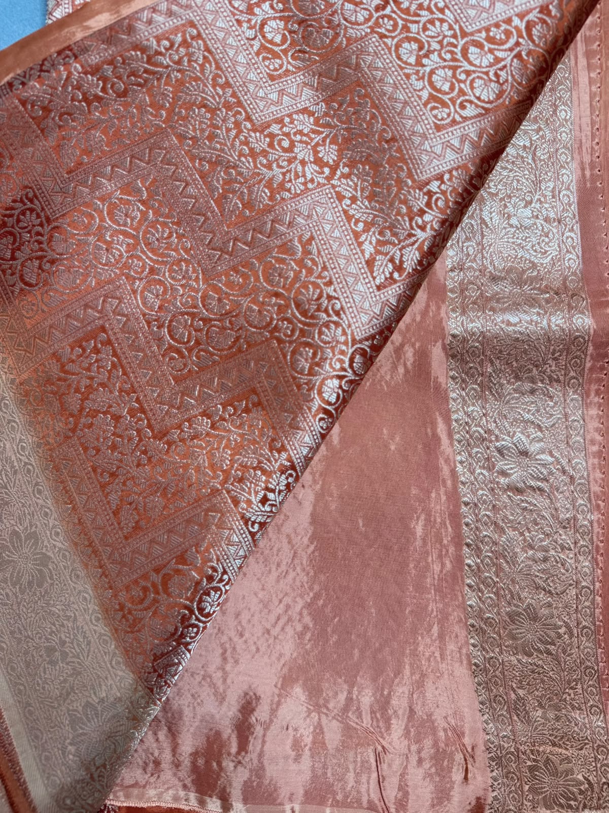 Orange Semi Crepe Saree 110