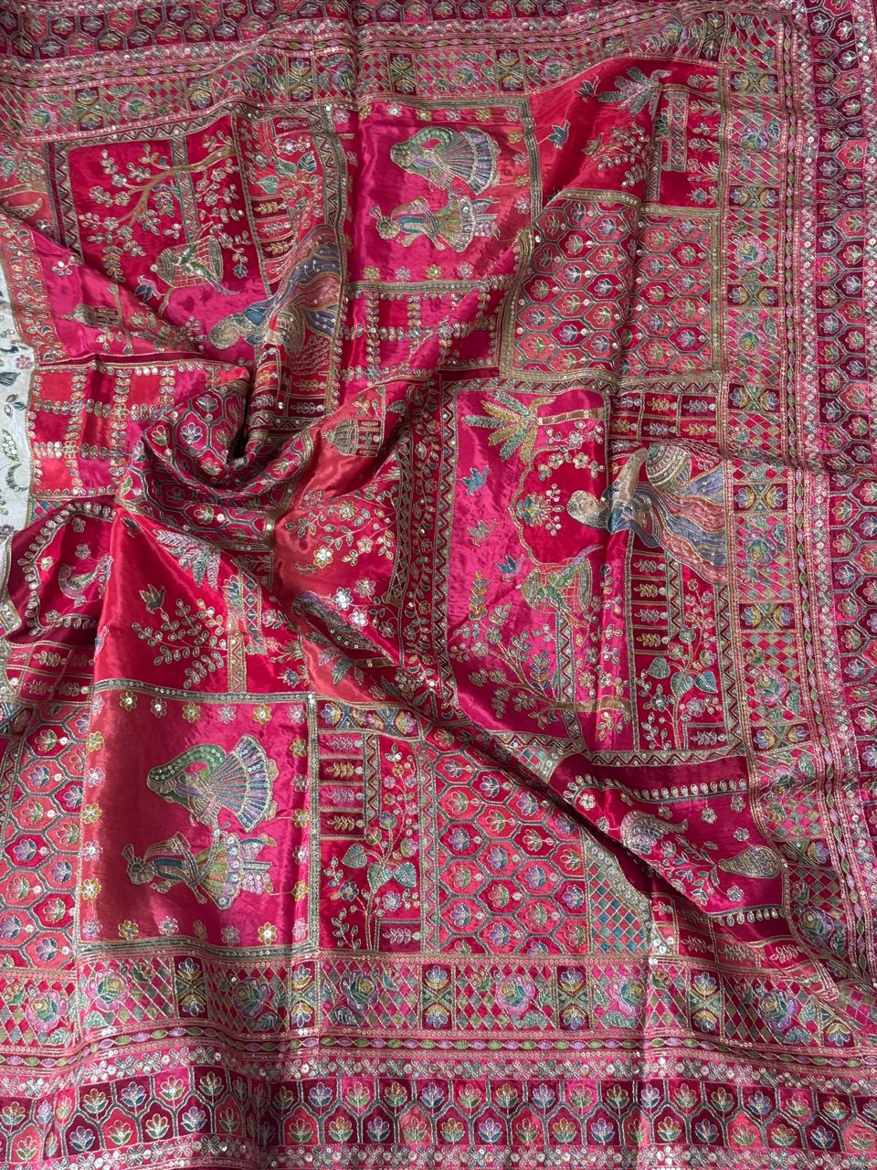 Gold Pashmina Georgette Saree 110