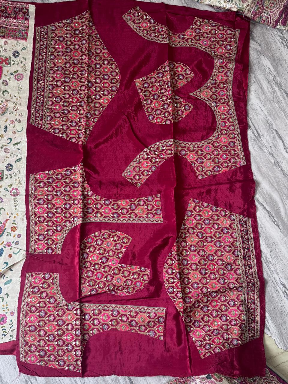 Gold Pashmina Georgette Saree 110