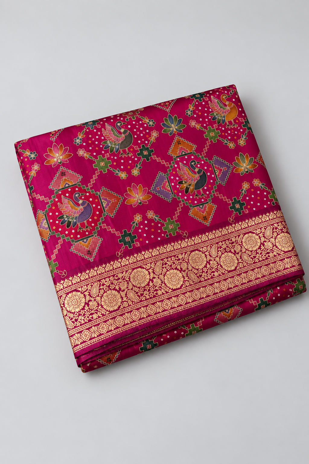 Rani Pink Pashmina Georgette Saree 110