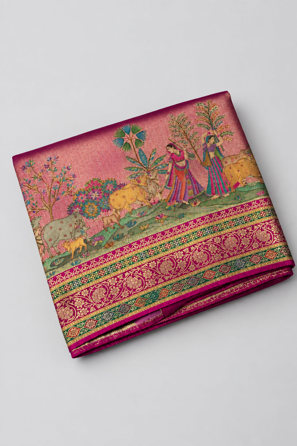 Pink Pashmina Georgette Saree 110