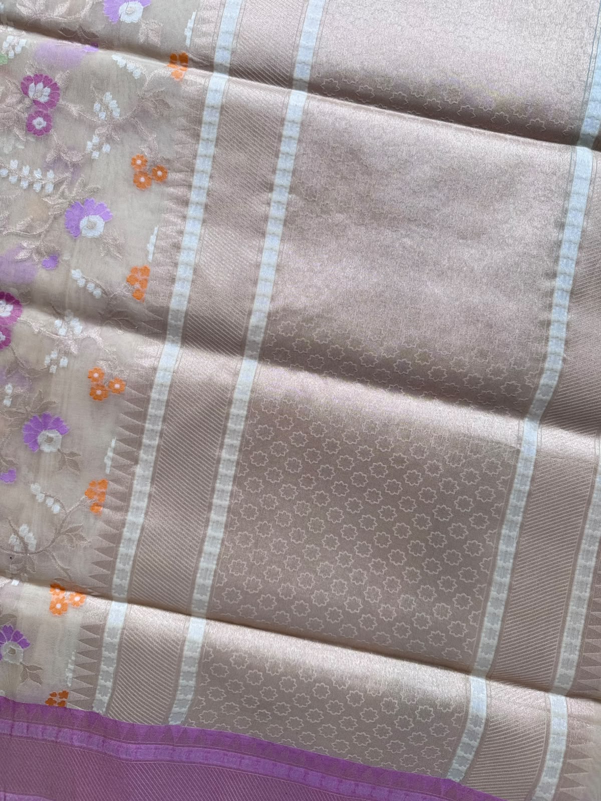 Cream Pure Jamdani Saree (Swara)