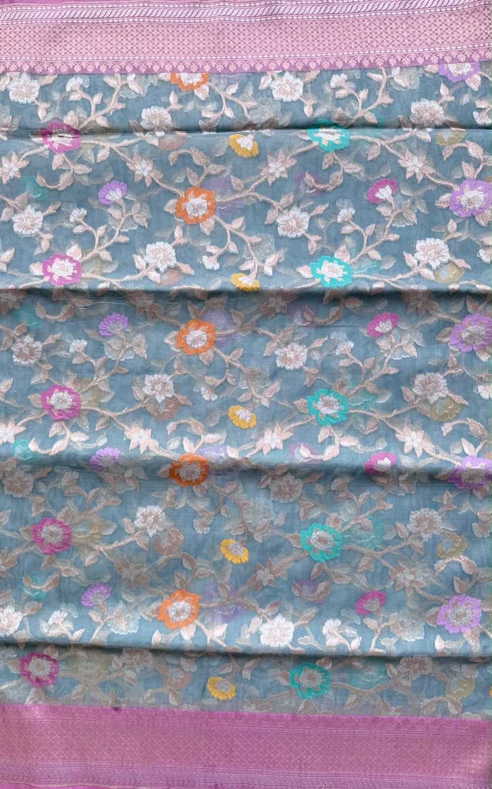 Blue Pure Jamdani Saree (Swara)