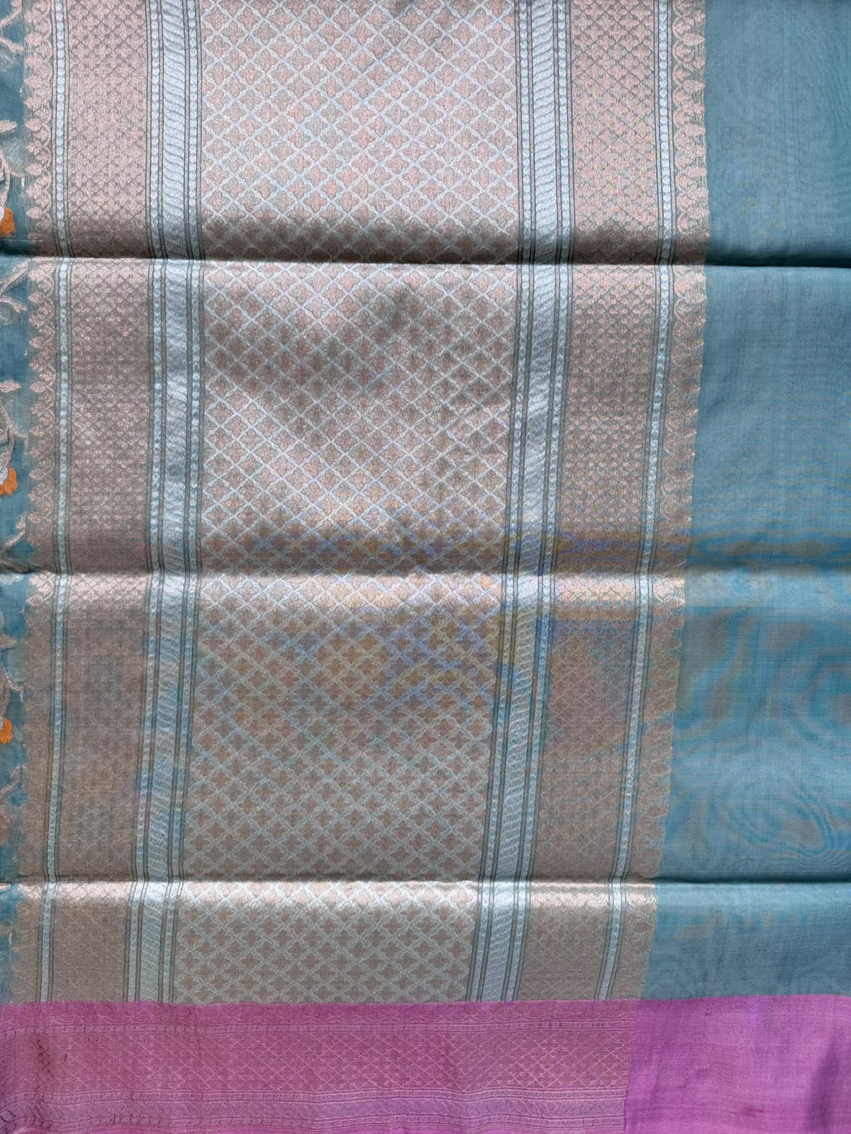 Blue Pure Jamdani Saree (Swara)