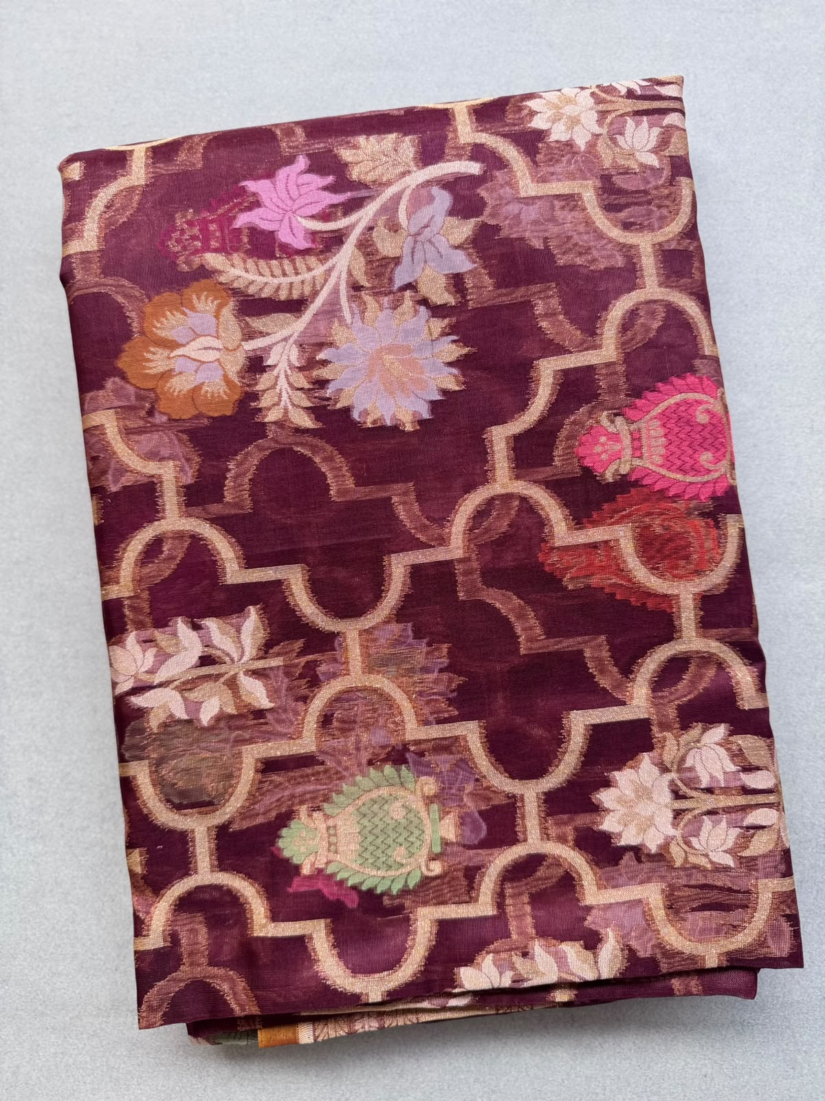 Brown Pure Jamdani Saree (Swara)