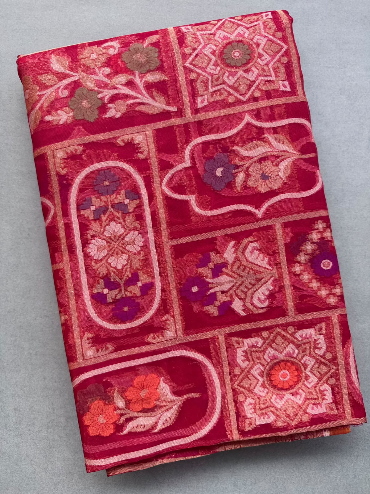 Red Pure Jamdani Saree (Swara)