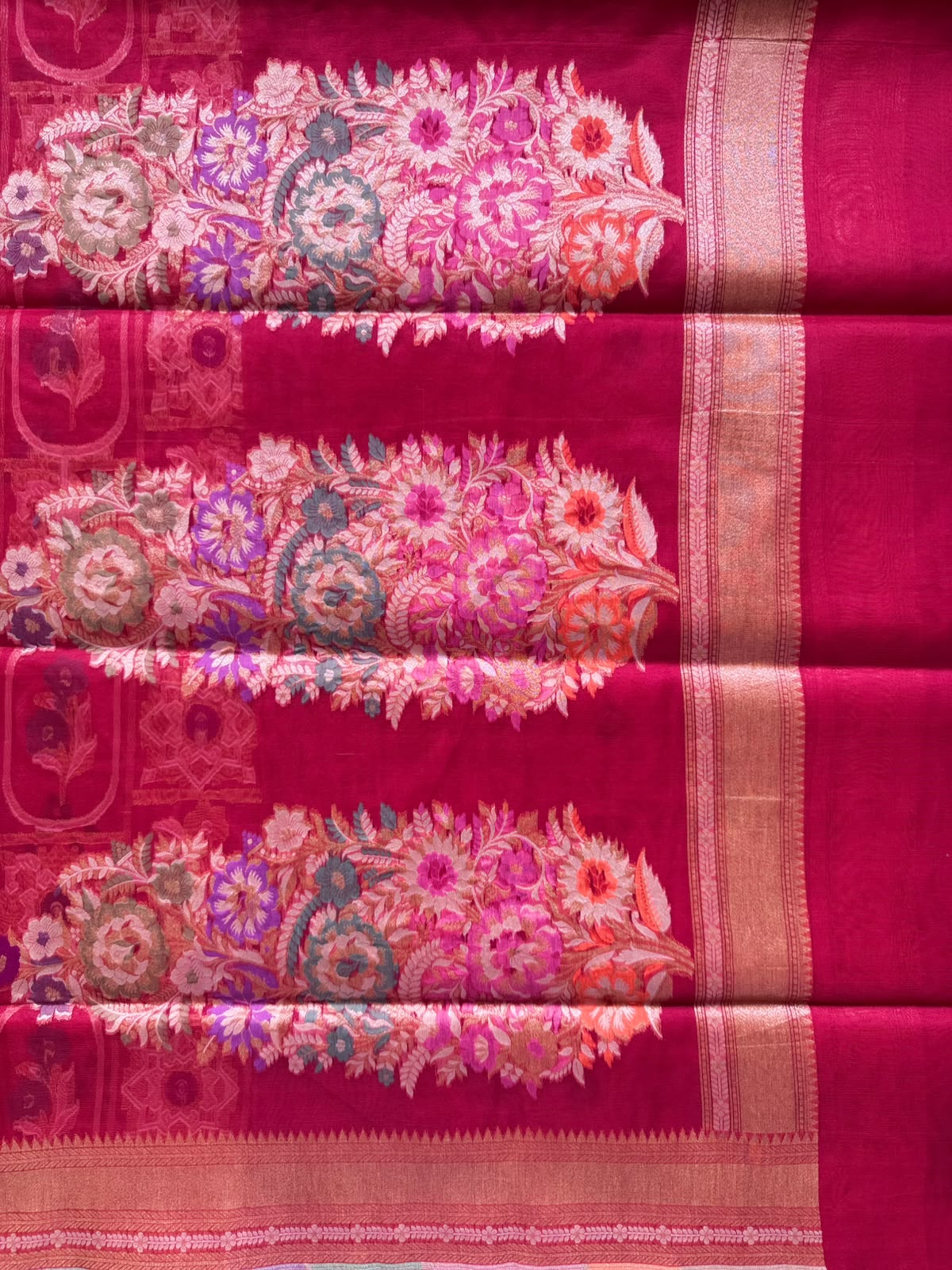 Red Pure Jamdani Saree (Swara)