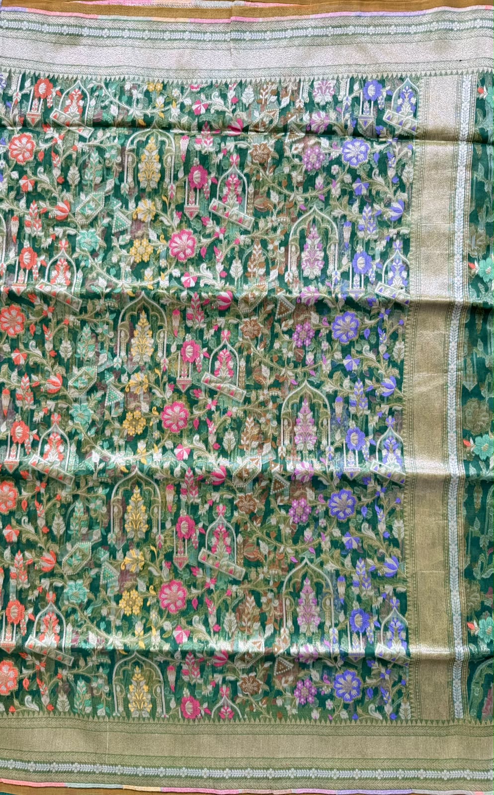 Green Pure Jamdani Saree (Swara)