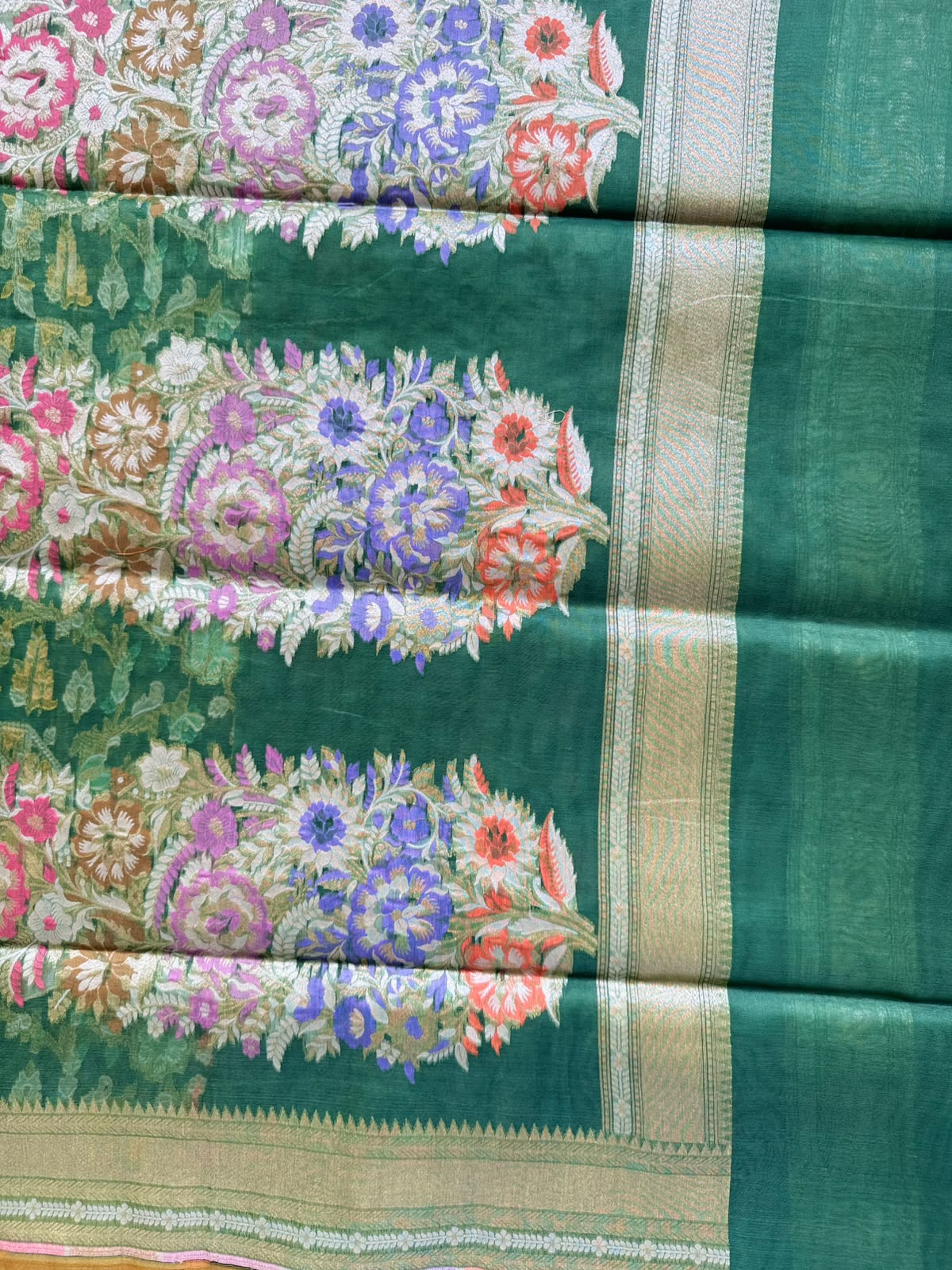Green Pure Jamdani Saree (Swara)