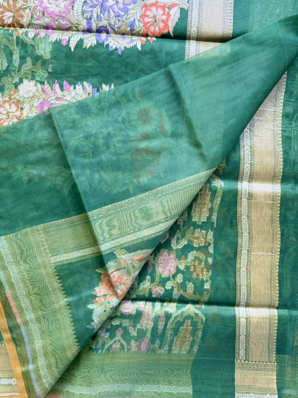 Green Pure Jamdani Saree (Swara)